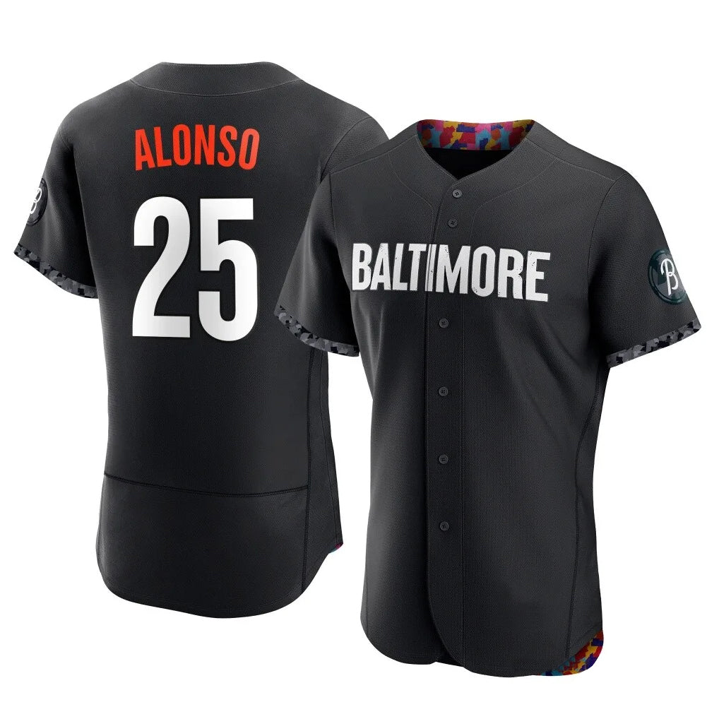 Silnrao B.Orioles #25 Pete Alonso Player Black City Connect Limited Elite Home Game Stitched Jerseys