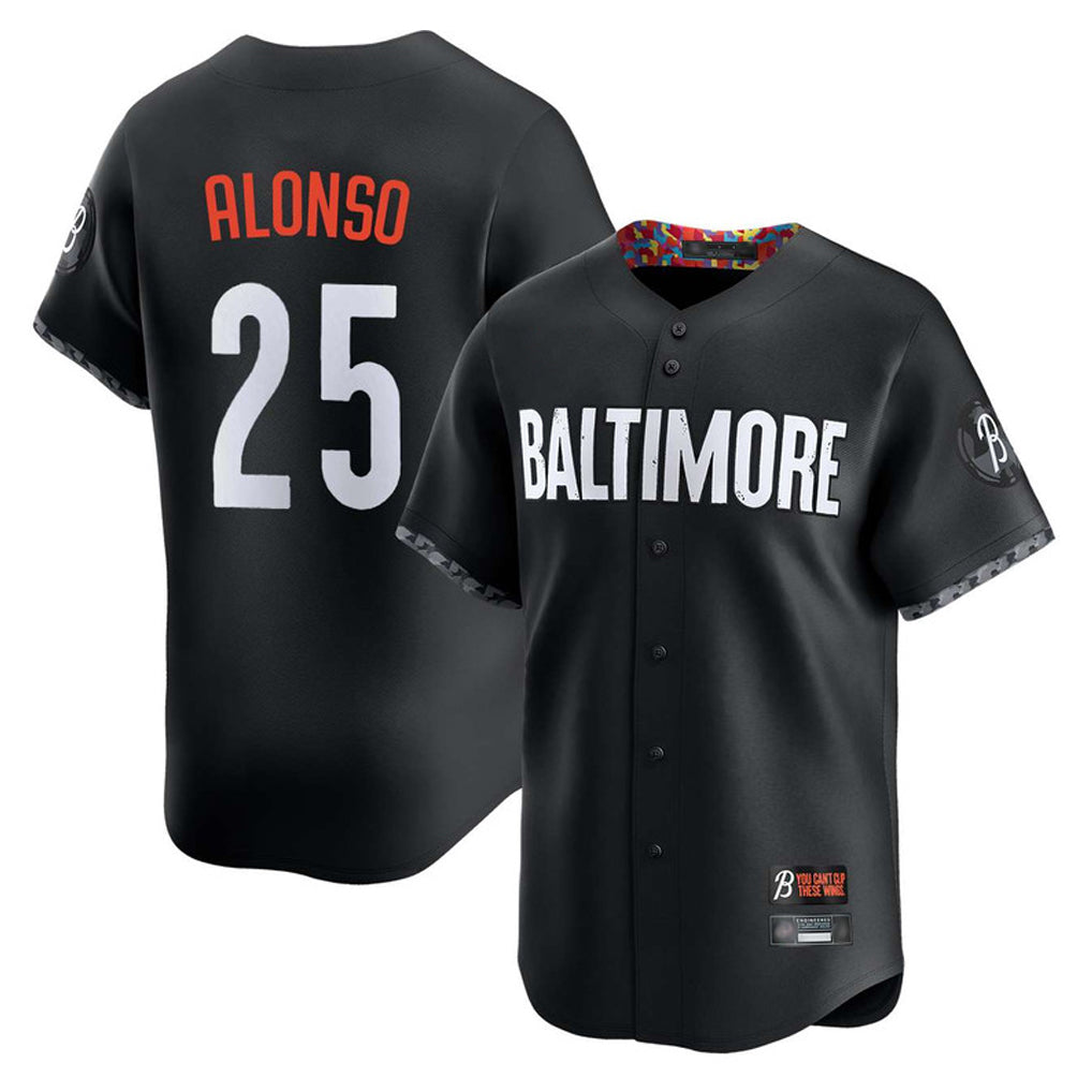 Silnrao B.Orioles #25 Pete Alonso Player Black City Connect Limited Home Game Stitched Jerseys