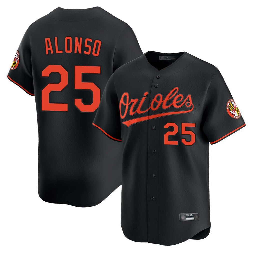 Silnrao B.Orioles #25 Pete Alonso Player Black Limited Home Game Stitched Jerseys