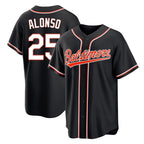 Silnrao B.Orioles #25 Pete Alonso Player Black Out Home Game Stitched Jerseys