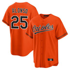 Silnrao B.Orioles #25 Pete Alonso Player Orange Home Game Stitched Jerseys