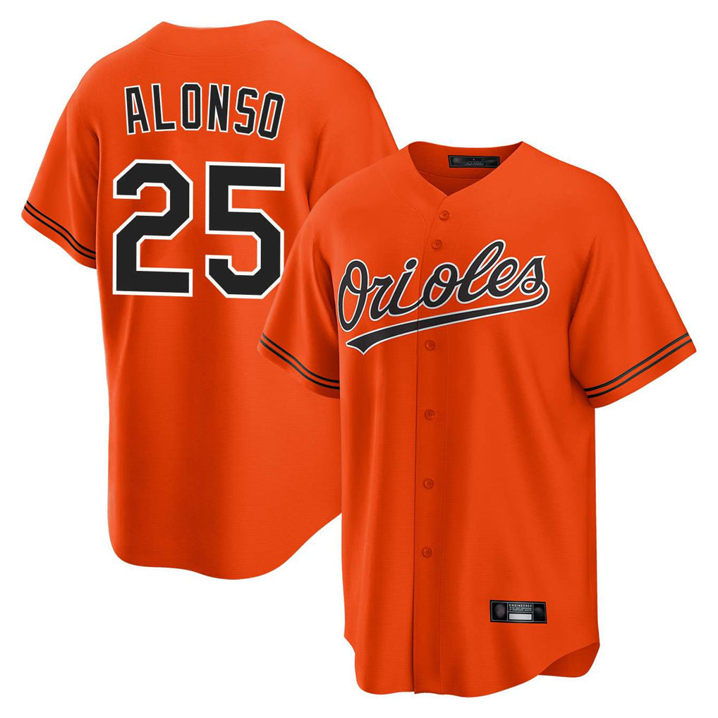 Silnrao B.Orioles #25 Pete Alonso Player Orange Home Game Stitched Jerseys