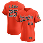 Silnrao B.Orioles #25 Pete Alonso Player Orange Limited Elite Home Game Stitched Jerseys