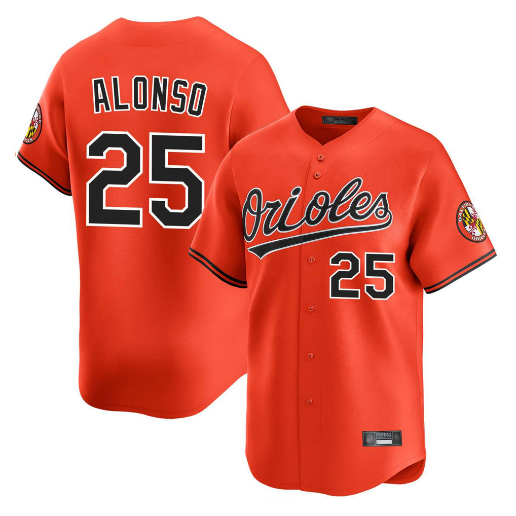 Silnrao B.Orioles #25 Pete Alonso Player Orange Limited Home Game Stitched Jerseys