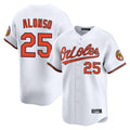 Silnrao B.Orioles #25 Pete Alonso Player White Limited Home Game Stitched Jerseys