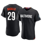 Silnrao B.Orioles #29 Samuel Basallo Player Black City Connect Limited Elite Home Game Stitched Jerseys