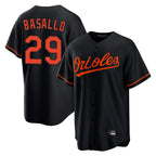 Silnrao B.Orioles #29 Samuel Basallo Player Black Home Game Stitched Jerseys