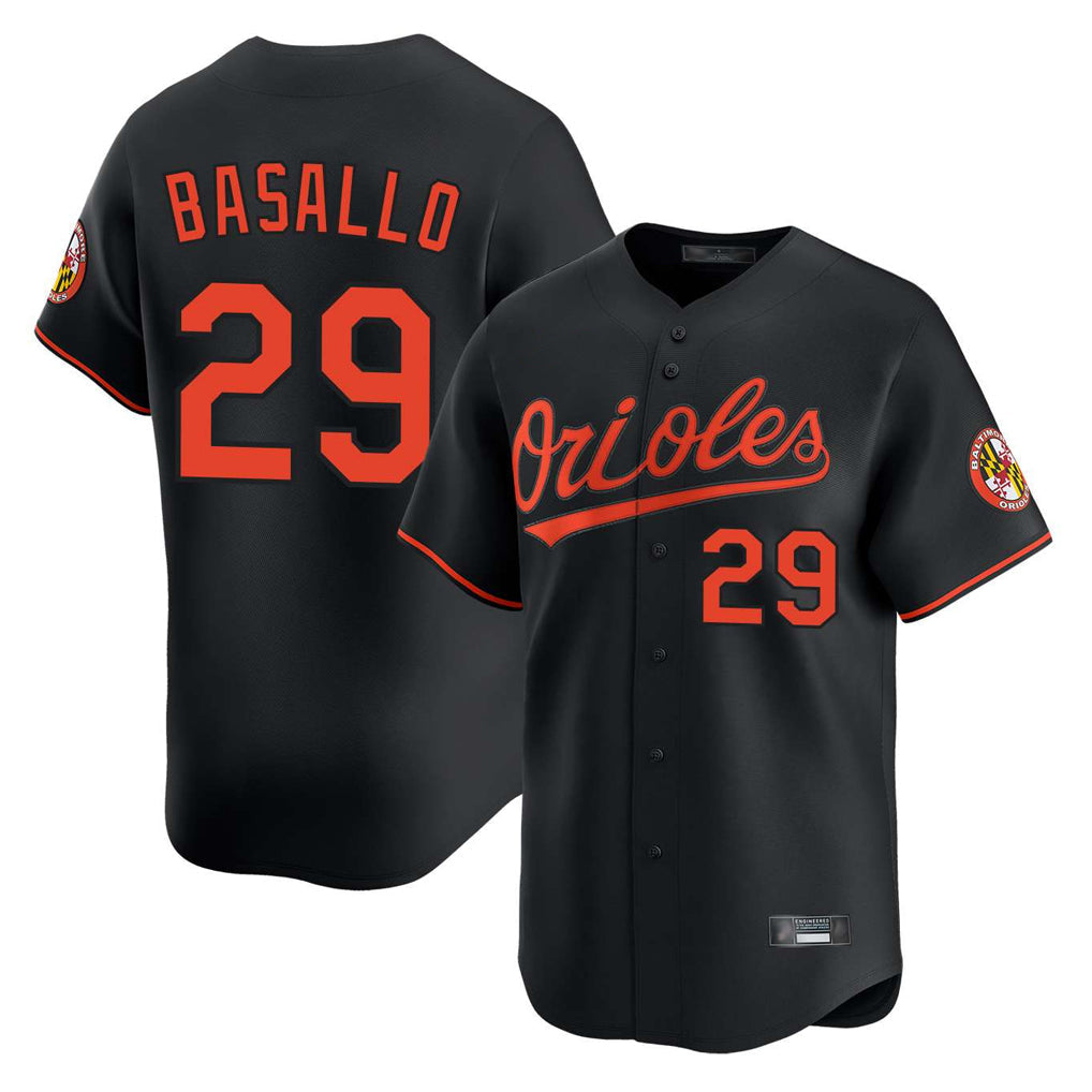Silnrao B.Orioles #29 Samuel Basallo Player Black Limited Home Game Stitched Jerseys