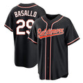 Silnrao B.Orioles #29 Samuel Basallo Player Black Out Home Game Stitched Jerseys