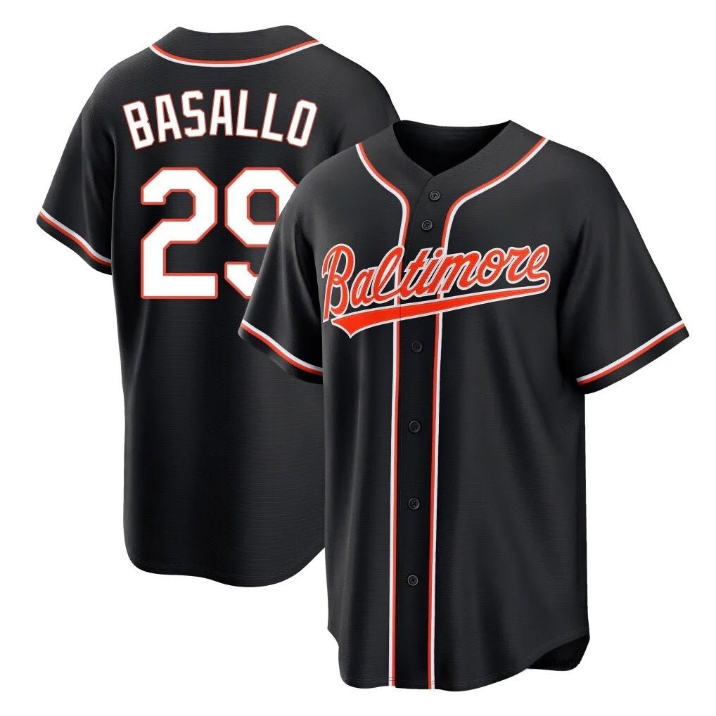 Silnrao B.Orioles #29 Samuel Basallo Player Black Out Home Game Stitched Jerseys