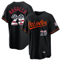 Silnrao B.Orioles #29 Samuel Basallo Player Black USA 250 Fourth of July Home Game Stitched Jerseys