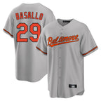 Silnrao B.Orioles #29 Samuel Basallo Player Gray Home Game Stitched Jerseys