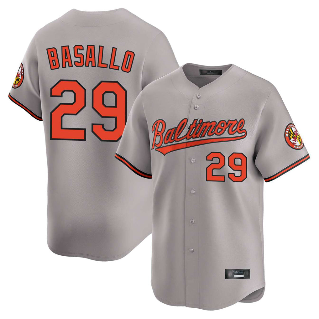 Silnrao B.Orioles #29 Samuel Basallo Player Gray Limited Home Game Stitched Jerseys