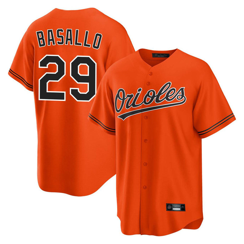 Silnrao B.Orioles #29 Samuel Basallo Player Orange Home Game Stitched Jerseys