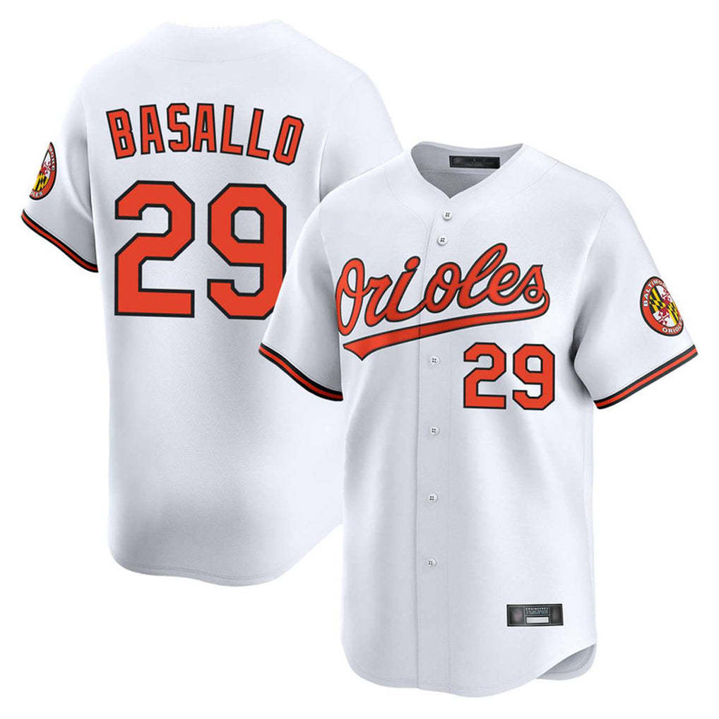 Silnrao B.Orioles #29 Samuel Basallo Player White Limited Home Game Stitched Jerseys