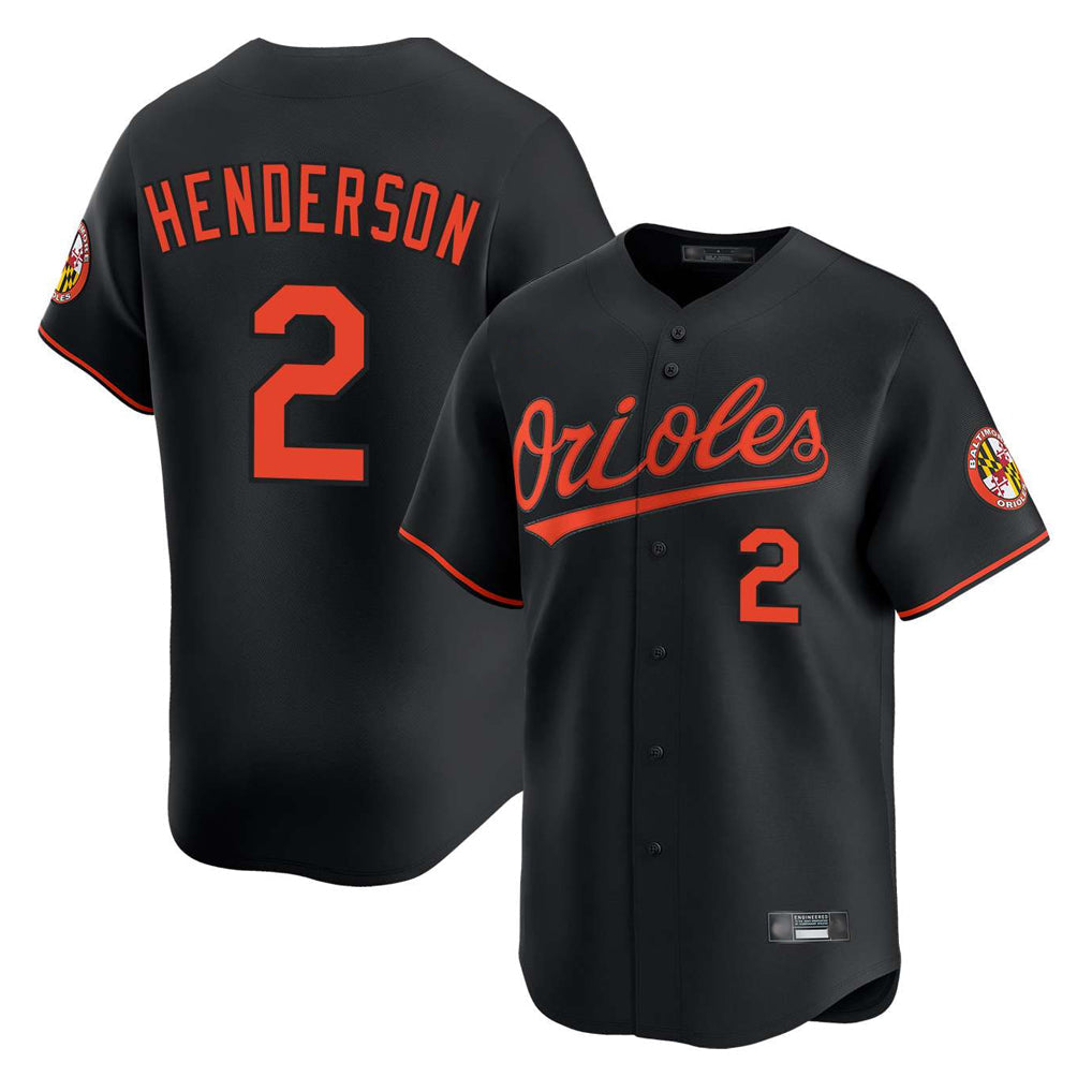 Silnrao B.Orioles #2 Gunnar Henderson Player Black Limited Home Game Stitched Jerseys