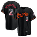 Silnrao B.Orioles #2 Gunnar Henderson Player Black USA 250 Fourth of July Home Game Stitched Jerseys