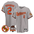 Silnrao B.Orioles #2 Gunnar Henderson Player Gray 30th Anniversary of 2131 Home Game Stitched Jerseys