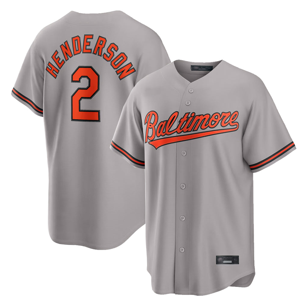 Silnrao B.Orioles #2 Gunnar Henderson Player Gray Home Game Stitched Jerseys