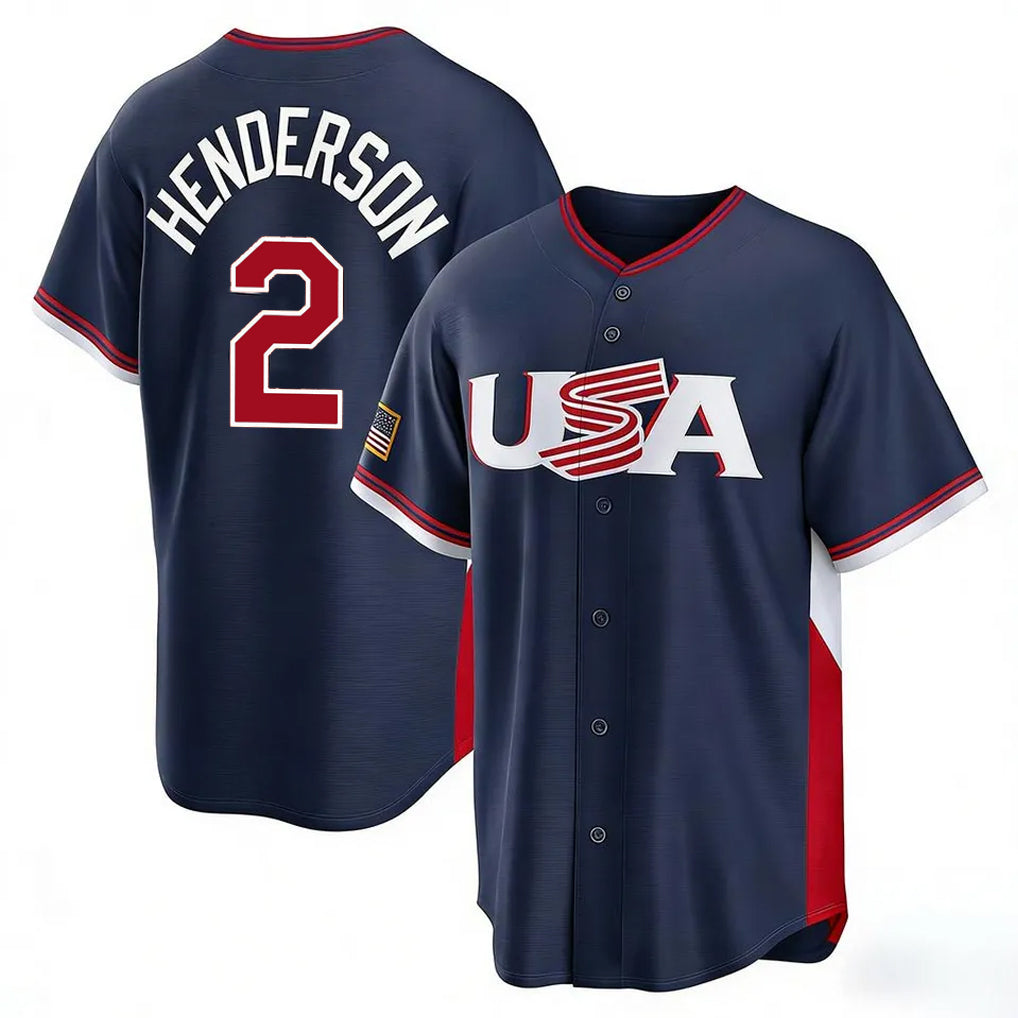Silnrao B.Orioles #2 Gunnar Henderson Player Navy USA 2026 World Classic Home Game Stitched Jerseys