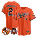 Silnrao B.Orioles #2 Gunnar Henderson Player Orange 30th Anniversary of 2131 Home Game Stitched Jerseys