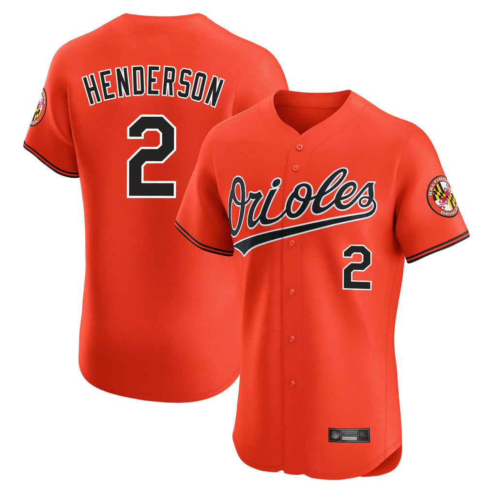 Silnrao B.Orioles #2 Gunnar Henderson Player Orange Limited Elite Home Game Stitched Jerseys