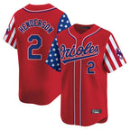 Silnrao B.Orioles #2 Gunnar Henderson Player Red Independence Day Vapor Premier Limited Home Game Stitched Jerseys