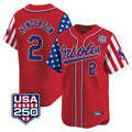 Silnrao B.Orioles #2 Gunnar Henderson Player Red USA 250 Independence Day Vapor Premier Limited Home Game Stitched Jerseys