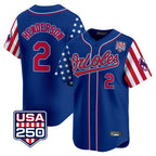 Silnrao B.Orioles #2 Gunnar Henderson Player Royal USA 250 Independence Day Vapor Premier Limited Home Game Stitched Jerseys
