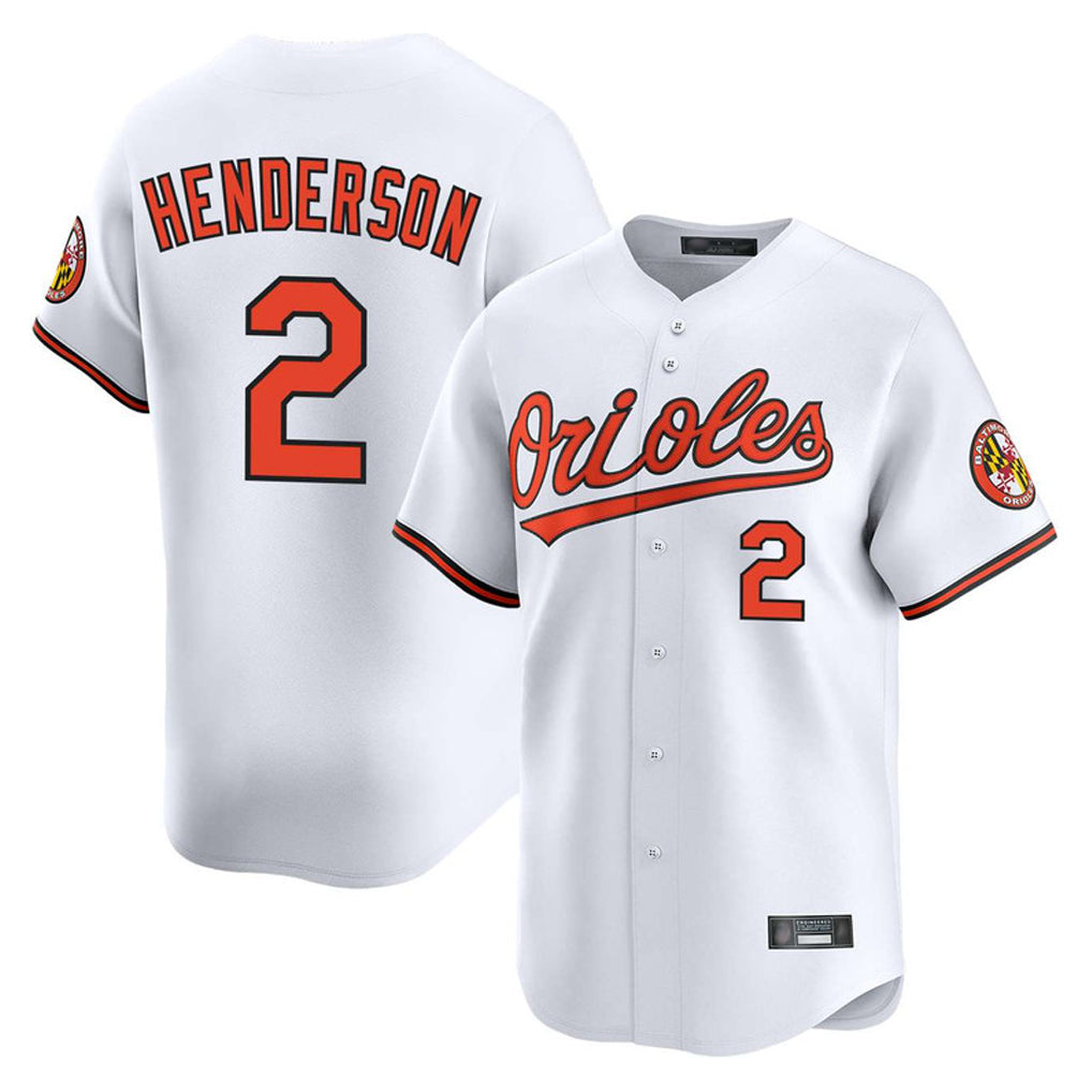 Silnrao B.Orioles #2 Gunnar Henderson Player White Limited Home Game Stitched Jerseys