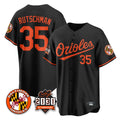 Silnrao B.Orioles #35 Adley Rutschman Player Black 30th Anniversary of 2131 Home Game Stitched Jerseys
