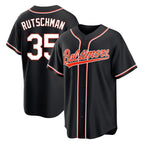 Silnrao B.Orioles #35 Adley Rutschman Player Black Out Home Game Stitched Jerseys