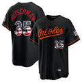 Silnrao B.Orioles #35 Adley Rutschman Player Black USA 250 Fourth of July Home Game Stitched Jerseys