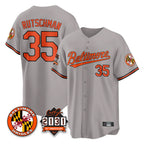 Silnrao B.Orioles #35 Adley Rutschman Player Gray 30th Anniversary of 2131 Home Game Stitched Jerseys