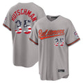 Silnrao B.Orioles #35 Adley Rutschman Player Gray USA 250 Fourth of July Home Game Stitched Jerseys