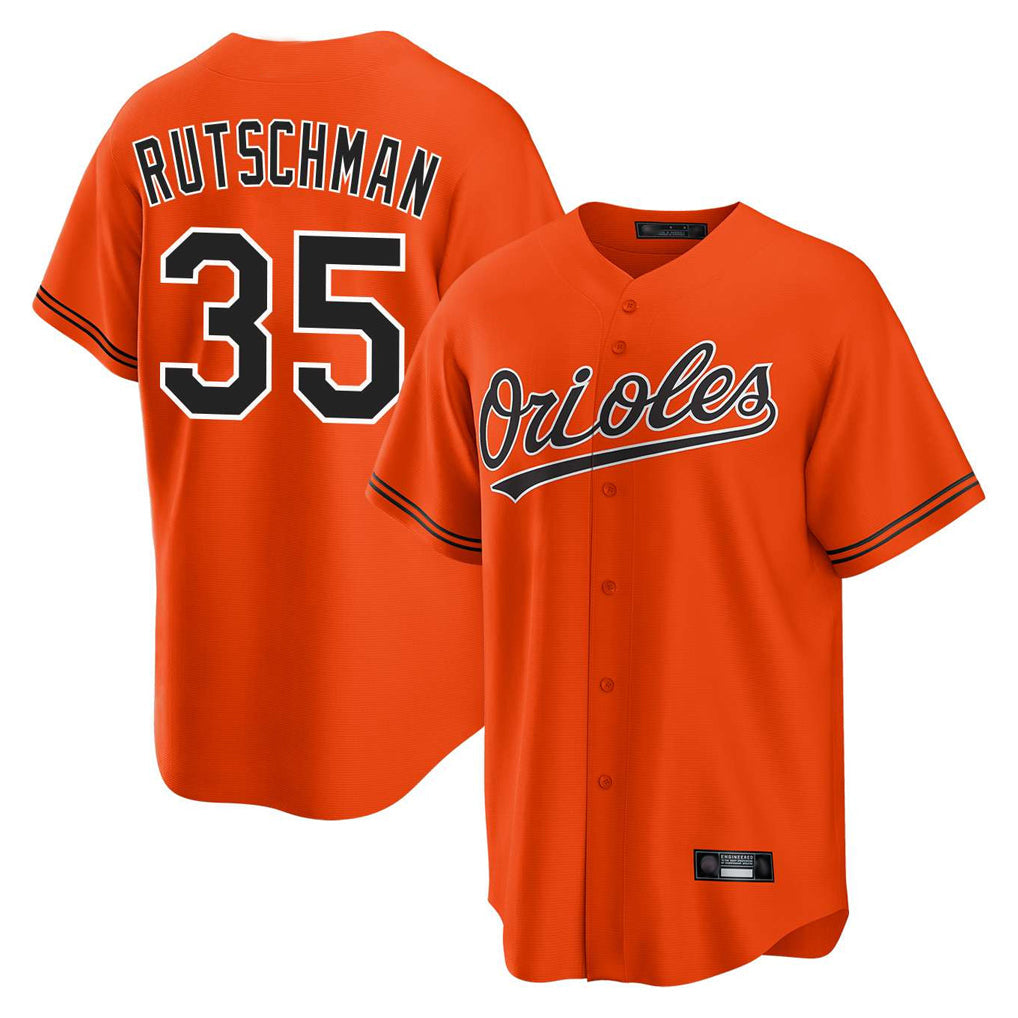 Silnrao B.Orioles #35 Adley Rutschman Player Orange Home Game Stitched Jerseys