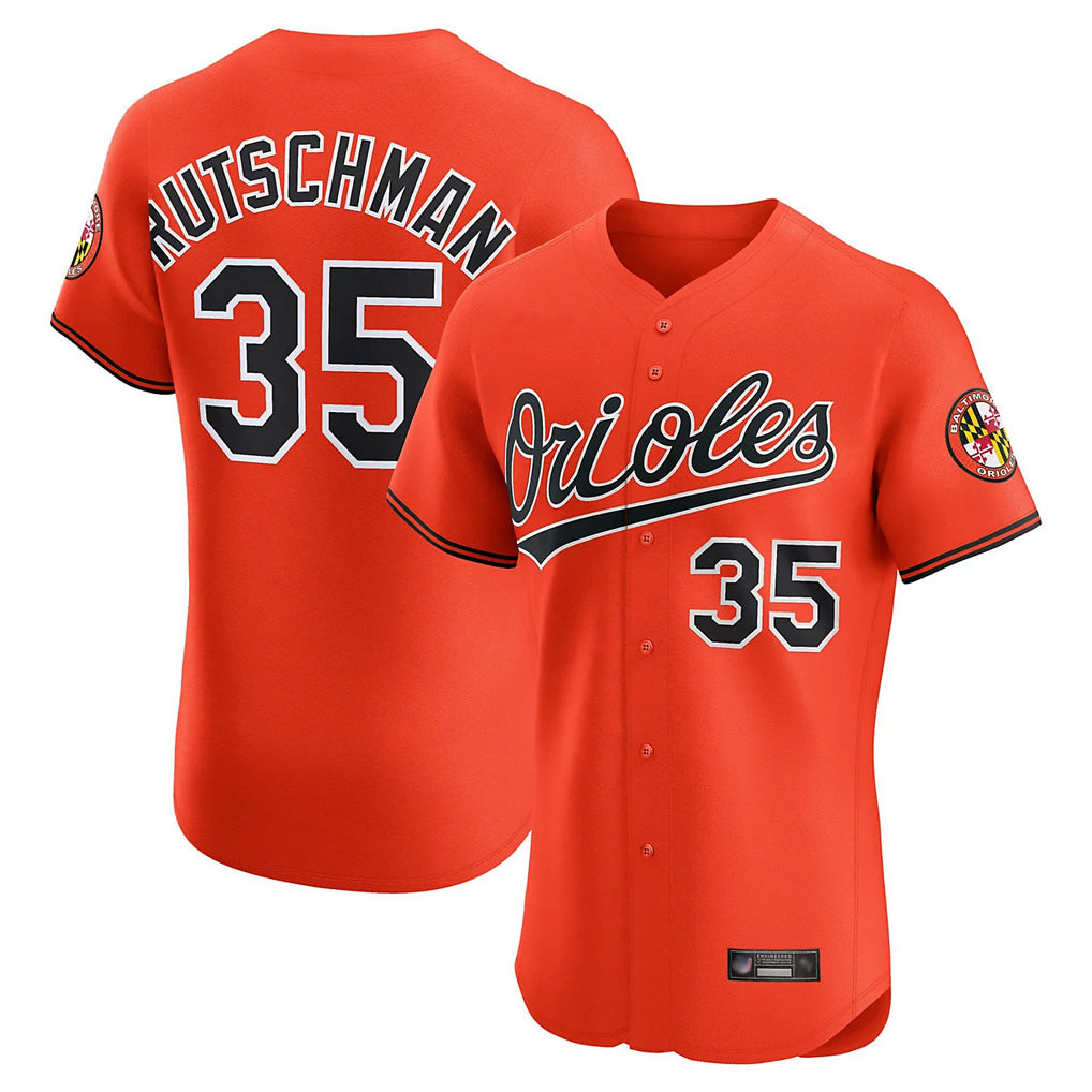 Silnrao B.Orioles #35 Adley Rutschman Player Orange Limited Elite Home Game Stitched Jerseys