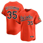 Silnrao B.Orioles #35 Adley Rutschman Player Orange Limited Home Game Stitched Jerseys