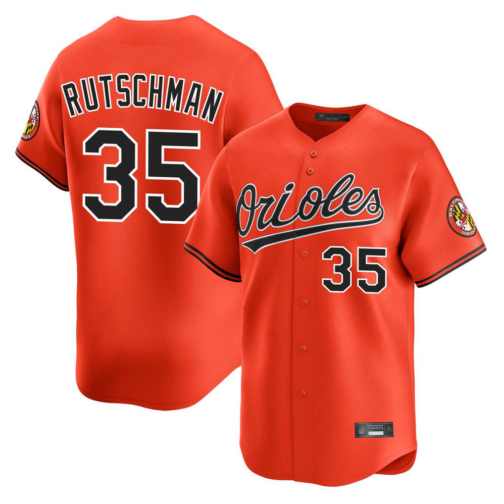 Silnrao B.Orioles #35 Adley Rutschman Player Orange Limited Home Game Stitched Jerseys