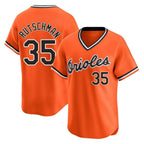 Silnrao B.Orioles #35 Adley Rutschman Player Orange T-shirt Limited Home Game Stitched Jerseys