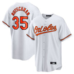 Silnrao B.Orioles #35 Adley Rutschman Player White Home Game Stitched Jerseys