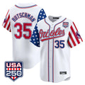 Silnrao B.Orioles #35 Adley Rutschman Player White USA 250 Independence Day Vapor Premier Home Game Stitched Jerseys