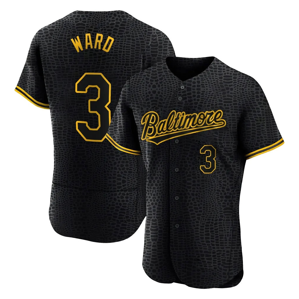 Silnrao B.Orioles #3 Taylor Ward Player Black Snake Skin City Limited Elite Home Stitched Jerseys