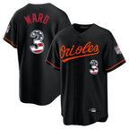 Silnrao B.Orioles #3 Taylor Ward Player Black USA 250 Fourth of July Home Game Stitched Jerseys