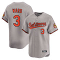 Silnrao B.Orioles #3 Taylor Ward Player Gray Limited Home Game Stitched Jerseys