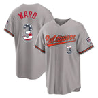 Silnrao B.Orioles #3 Taylor Ward Player Gray USA 250 Fourth of July Home Game Stitched Jerseys