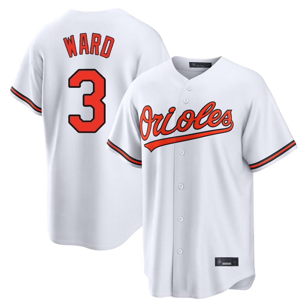 Silnrao B.Orioles #3 Taylor Ward Player White Home Game Stitched Jerseys
