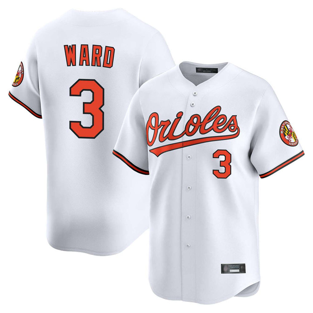 Silnrao B.Orioles #3 Taylor Ward Player White Limited Home Game Stitched Jerseys