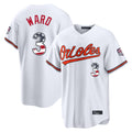 Silnrao B.Orioles #3 Taylor Ward Player White USA 250 Fourth of July Home Game Stitched Jerseys