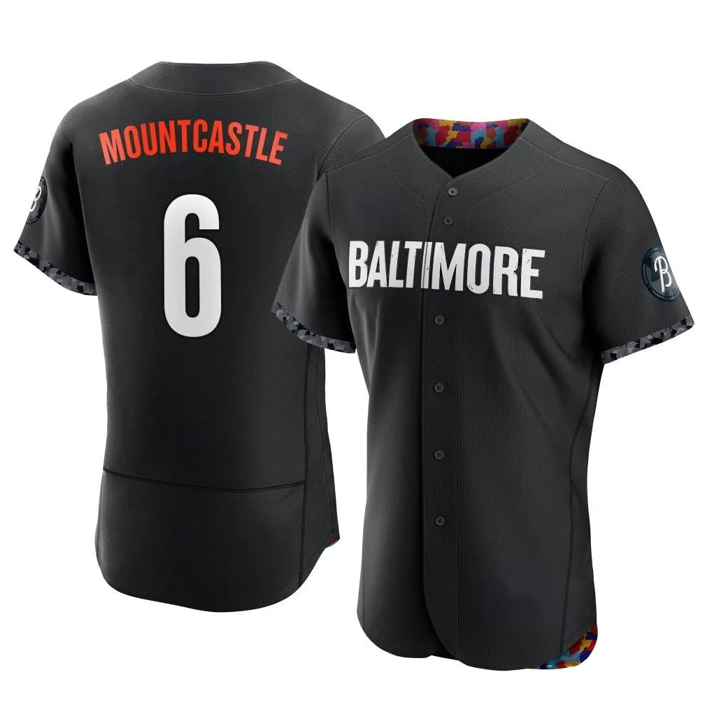 Silnrao B.Orioles #6 Ryan Mountcastle Player Black City Connect Limited Elite Home Game Stitched Jerseys